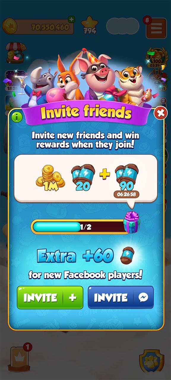 Rewards in Invite Friends