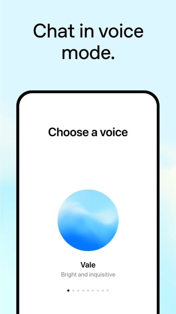 Easy interface with Voice mode chat